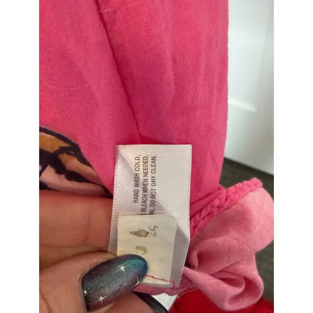 Vintage Old Navy Rayon Blend Butterfly Print Hot Pink Drape Tank Size XS - Picture 5 of 7